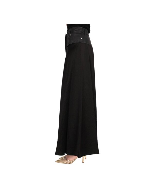 PINKO PINKO Spódnica maxi Gelosia gonna satin crinkle Czarny Regular Fit