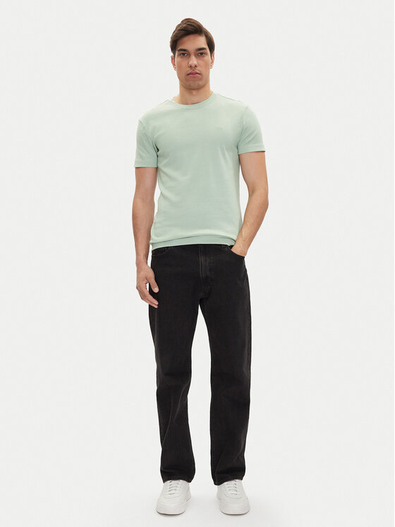 Mustang Mustang Marškinėliai Allen 1016486 Žalia Slim Fit