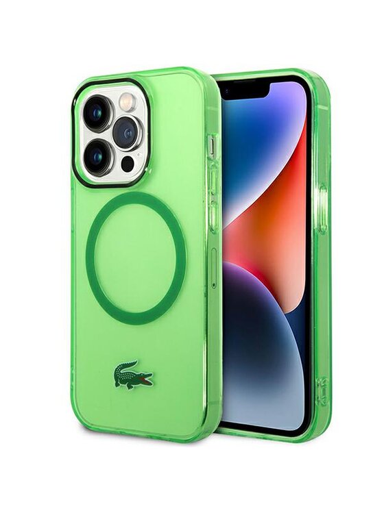 Etui na telefon Lacoste, Zielone, iPhone 14 Pro