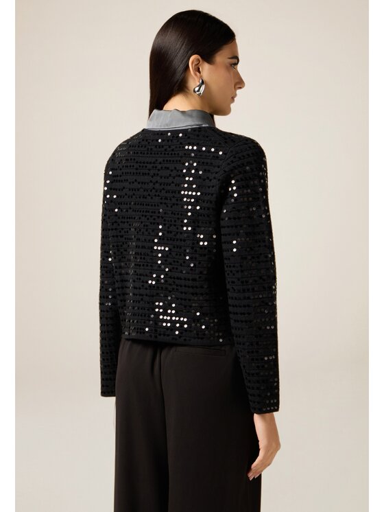 Oltre Oltre Cardigan M001J005304N033 Nero Boxy Fit