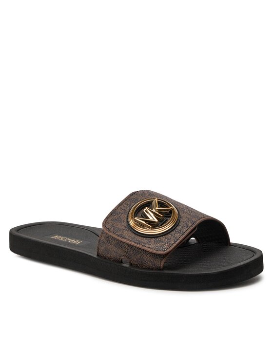 MICHAEL Michael Kors Pantoletten Mk Charm Slide 40R4MKFA1B Braun 