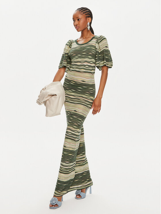 Munthe Munthe Rochie tricotată Overcast 242139024273 Verde Slim Fit