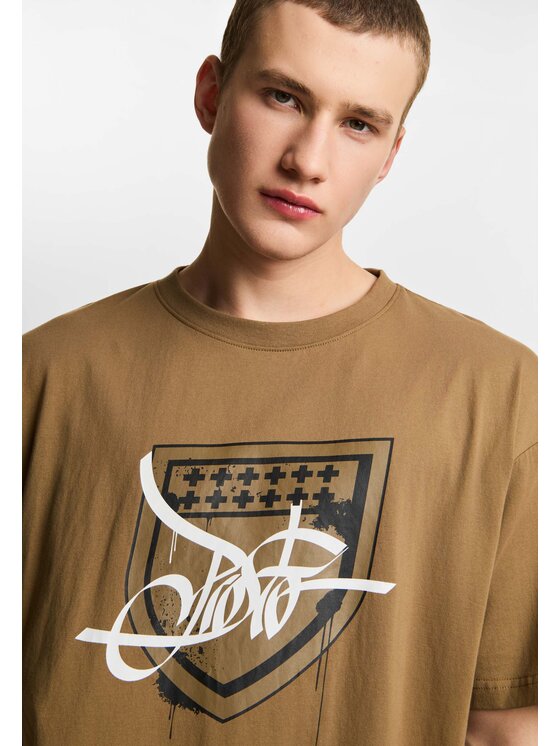 PROSTO. PROSTO. T-Shirt Damage Target Beżowy Oversize