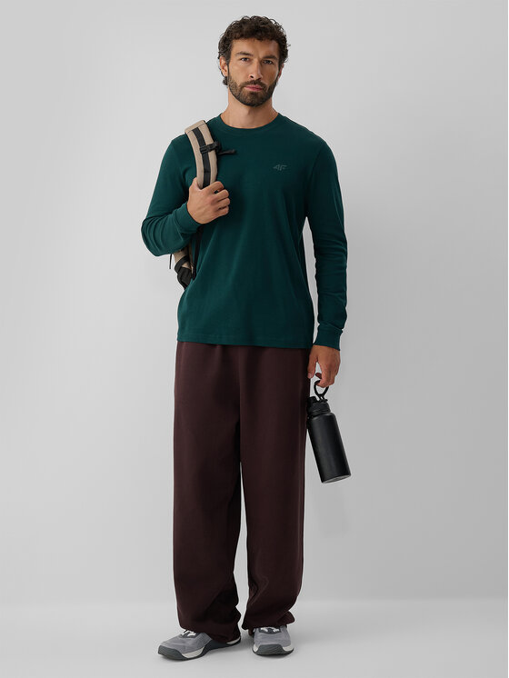 4F 4F Longsleeve casual Zielony ciemny Regular Fit