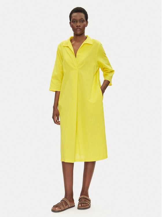 Iconique Iconique Sommerkleid IC25-093 Gelb Regular Fit