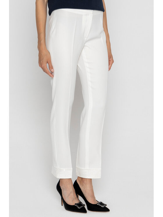 Deni Cler Milano Deni Cler Milano Spodnie materiałowe W-DC-5269-D5-H4-11-1 Kremowy Regular Fit