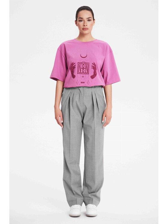 BENU BENU T-Shirt T-shirt Różowy Oversize