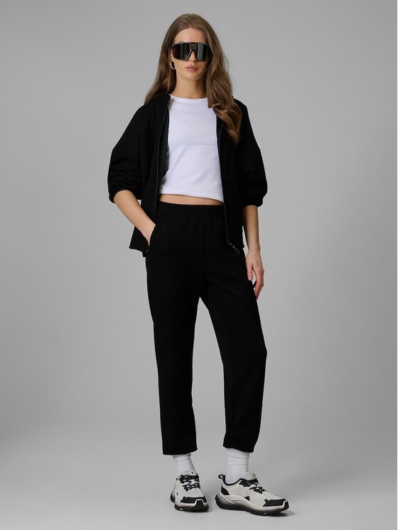 4F 4F Παντελόνι φόρμας 4FRSS26TTROF1974-20S Μαύρο Regular Fit