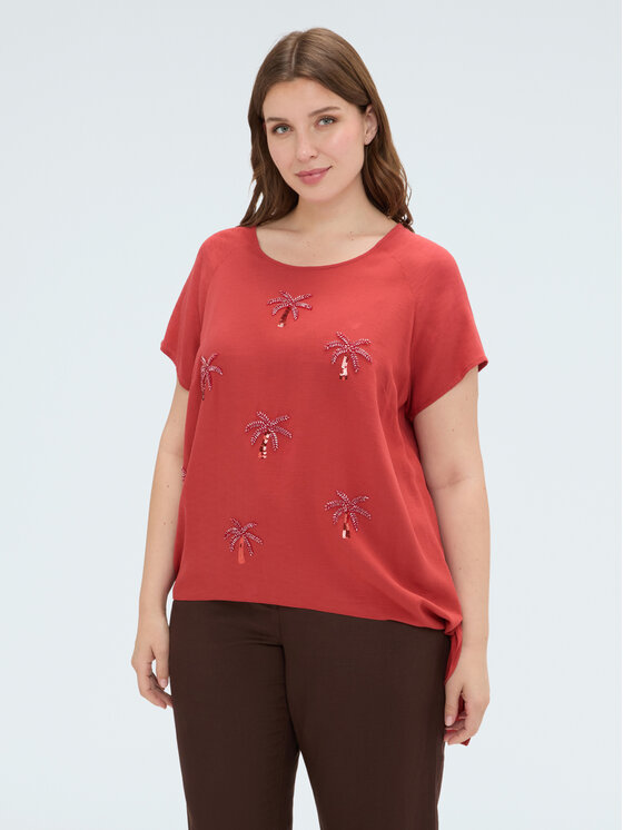 Fiorella Rubino Fiorella Rubino Bluzka 2075T002460N027 Pomarańczowy Regular Fit