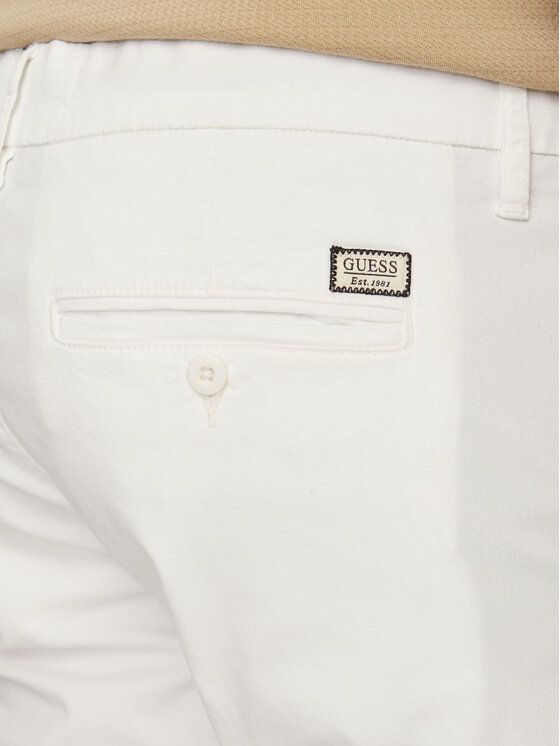 Guess Guess Szorty materiałowe Daniel M4GD05 WG3OA Biały Skinny Fit