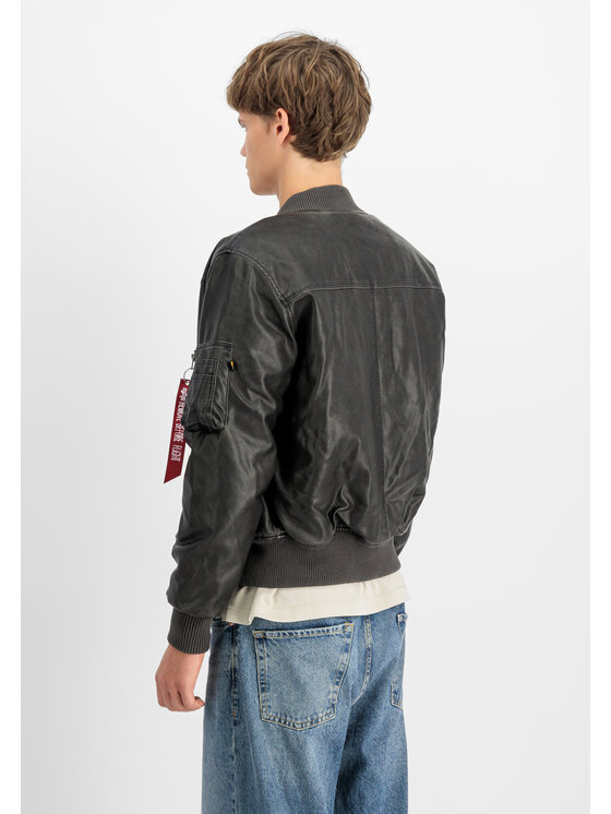 Alpha Industries Alpha Industries Kurtka bomber MA-1 Faux Leather Vintage Bomber Jacket Czarny Regular Fit