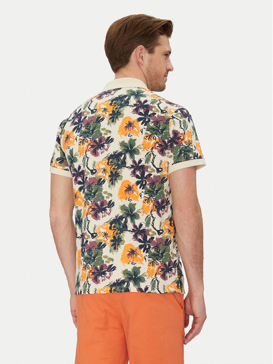 Blend Blend Тениска с яка и копчета 20718253 Бежов Regular Fit