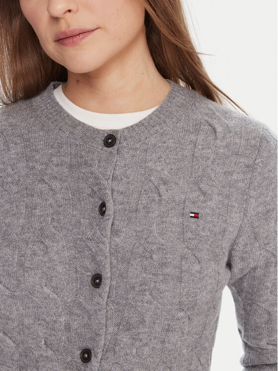 Tommy Hilfiger Tommy Hilfiger Strickjacke WW0WW47463 Grau Regular Fit