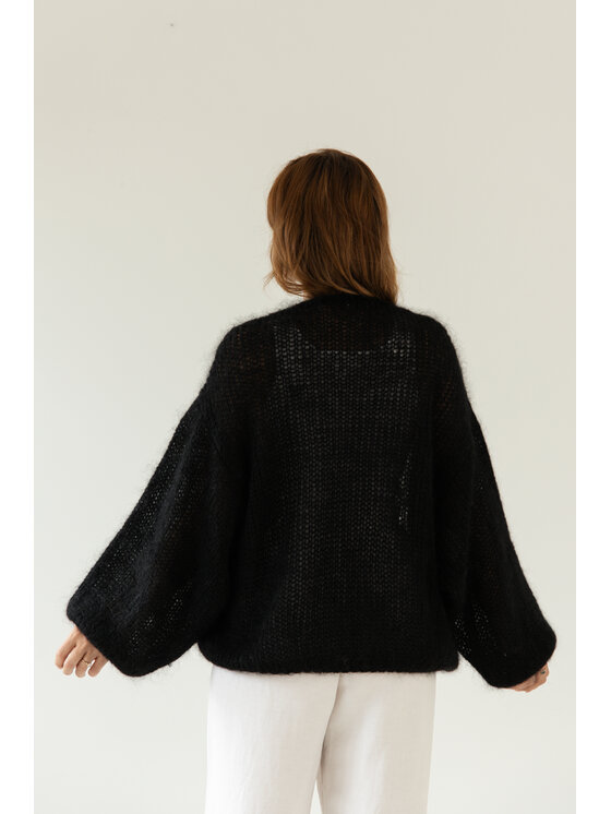 Fobya Fobya Kardigan F3038 Czarny Basic Fit