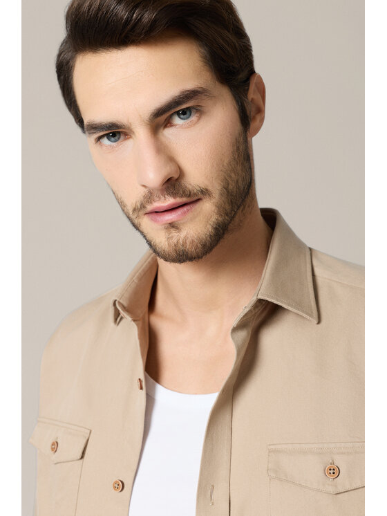 Lancerto Lancerto Koszula Elettra KO073126000041 Beżowy Regular Fit