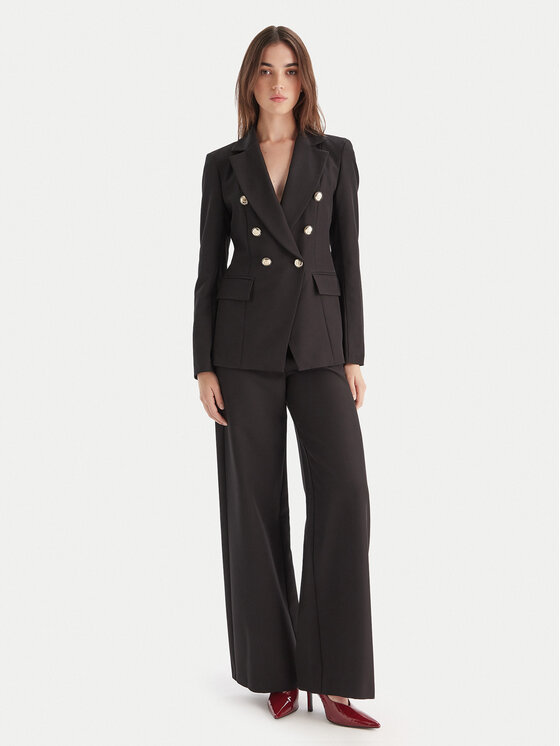 Maryley Maryley Bavlnené nohavice 25IB680/M17 Čierna Regular Fit
