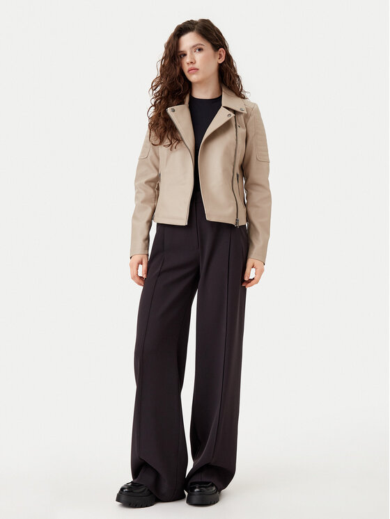 Noisy May Noisy May Jakna od imitacije kože Rebel 27000741 Bež Slim Fit