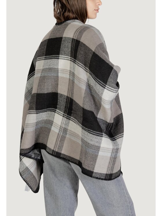 Pieces Pieces Mantella Pcjalina Poncho Reversable Bc Grigio Casual Fit