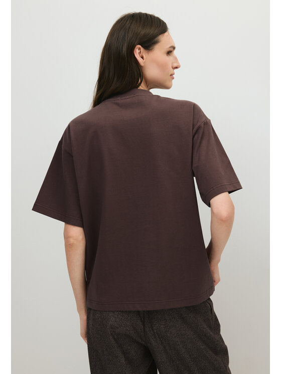 BIZUU BIZUU T-Shirt JONI OVERSIZED Hnědá Standard Fit