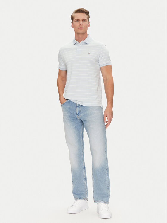 Tommy Hilfiger Tommy Hilfiger Polo MW0MW39994 Błękitny Regular Fit