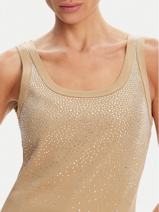 Rinascimento Rinascimento Top CFC0124040003 Beżowy Regular Fit