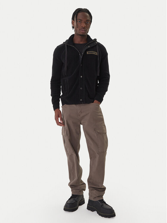 Aeronautica Militare Aeronautica Militare Džemperis ar kapuci 252MA1575UL00539 Melns Regular Fit
