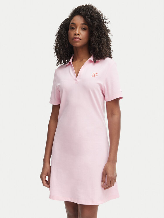 Tommy Hilfiger Rochie de zi WW0WW48749 Roz deschis Regular Fit