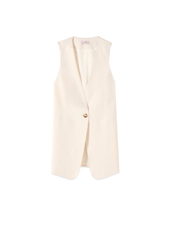 Oltre Oltre Gilet L012R200082N021 Bianco Regular Fit