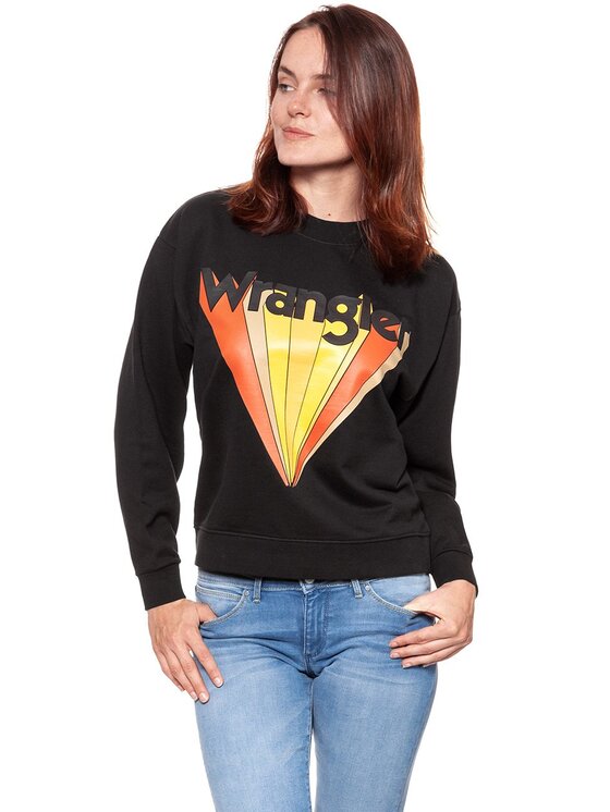 Wrangler Wrangler Bluza RETRO SWEAT Czarny Regular Fit