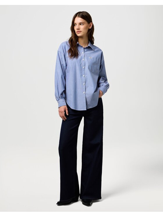 Wrangler Wrangler Camicia COOL GIRL BLOUSE Blu Relaxed Fit