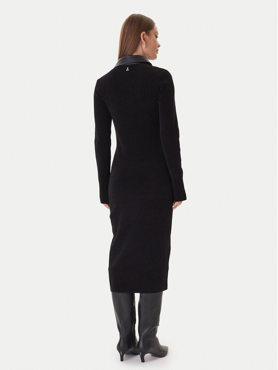 Patrizia Pepe Patrizia Pepe Плетена рокля 2A2982 K215 Черен Regular Fit