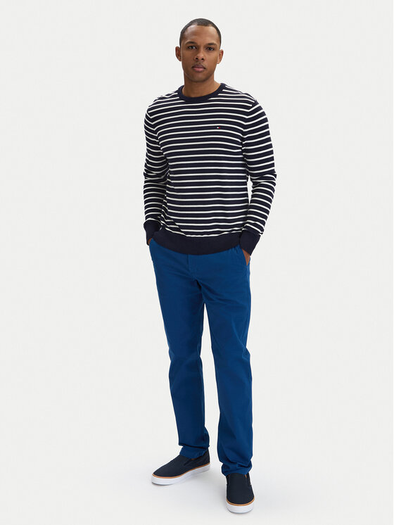 Tommy Hilfiger Tommy Hilfiger Bavlnené nohavice MW0MW40262 Modrá Regular Fit