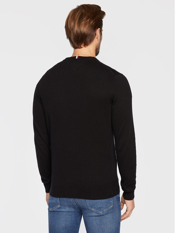 Tommy Hilfiger Tommy Hilfiger Pulover Pima MW0MW28047 Negru Regular Fit