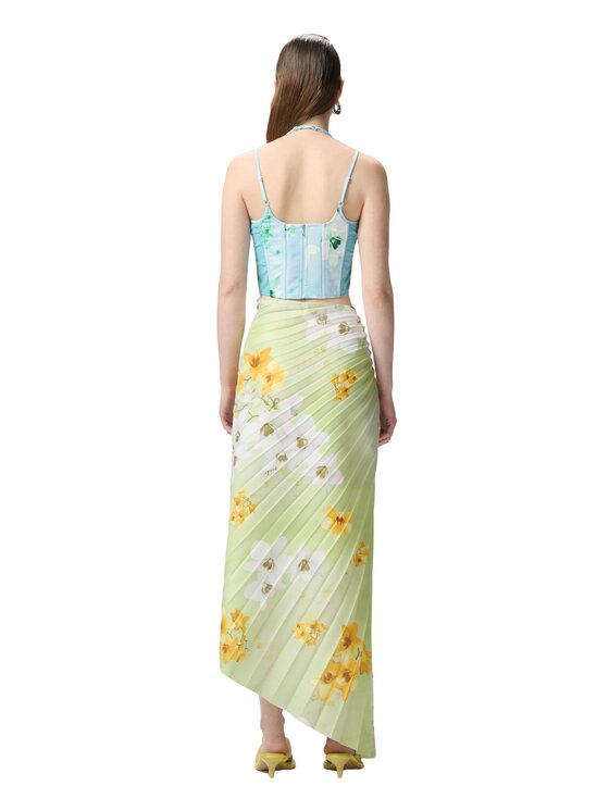 PINKO PINKO Spódnica plisowana Gonna donna 104678A2F2 Pinko Zielony Regular Fit