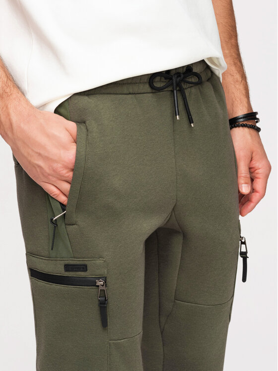 Ombre Ombre Joggery OM-PASK-0222 Zielony Jogger Fit