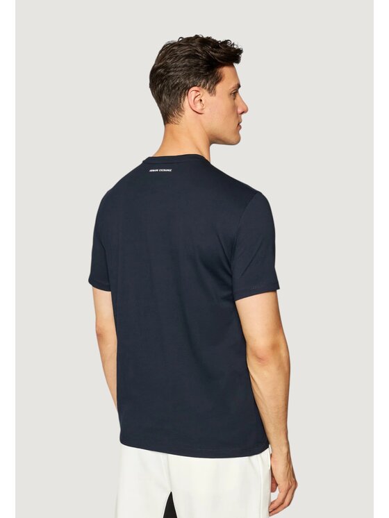 Armani Exchange Armani Exchange T-Shirt RUBBER LOGO Niebieski Shirt Fit