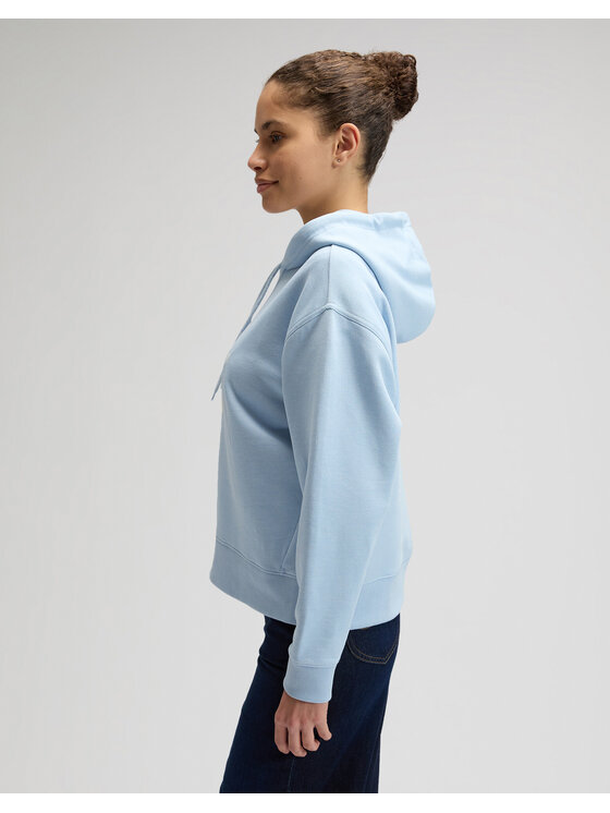 Lee Lee Bluza BIG LOGO HOODIE Niebieski Regular Fit