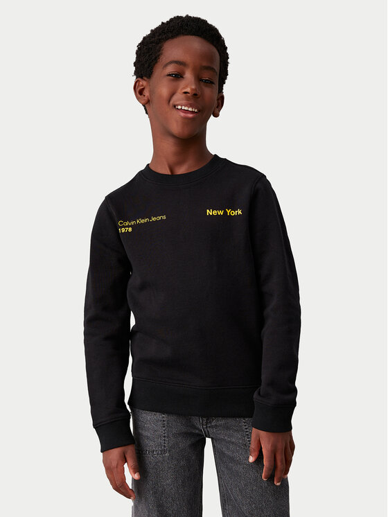 Calvin Klein Jeans Calvin Klein Jeans Μπλούζα Terry Graphic Cn IB0IB02212 Μαύρο Regular Fit