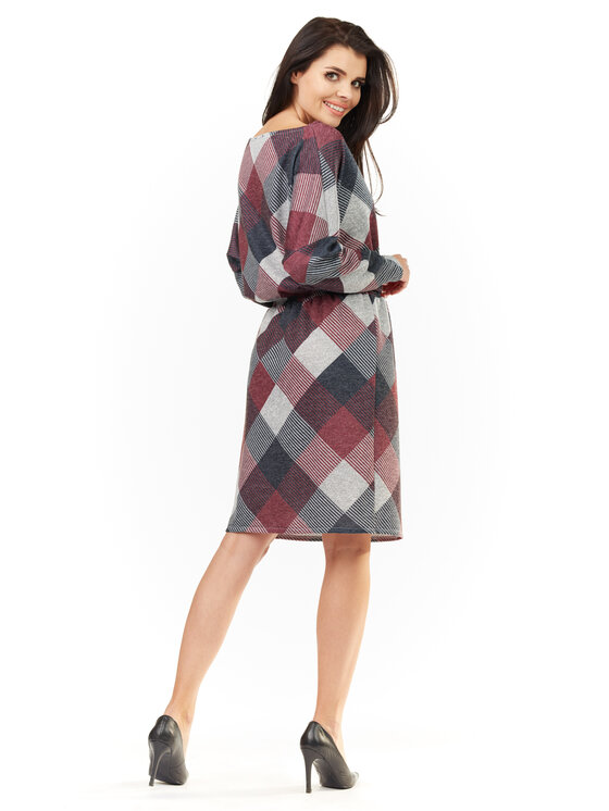 Awama Awama Sukienka codzienna L058 Kolorowy Basic Fit