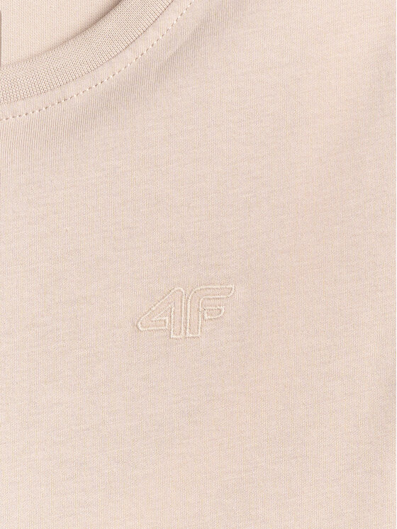 4F 4F T-Shirt BASIC+ Beżowy Regular Fit
