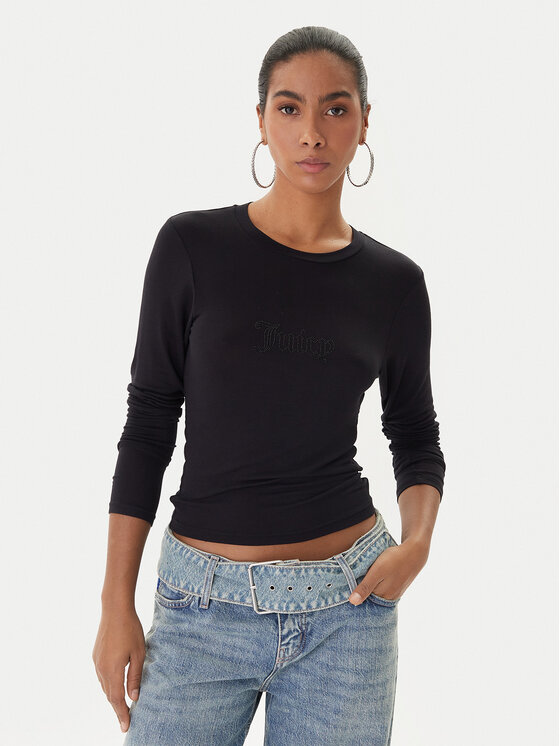 Juicy Couture Juicy Couture Halenka Slub JCWCT225312 Černá Slim Fit