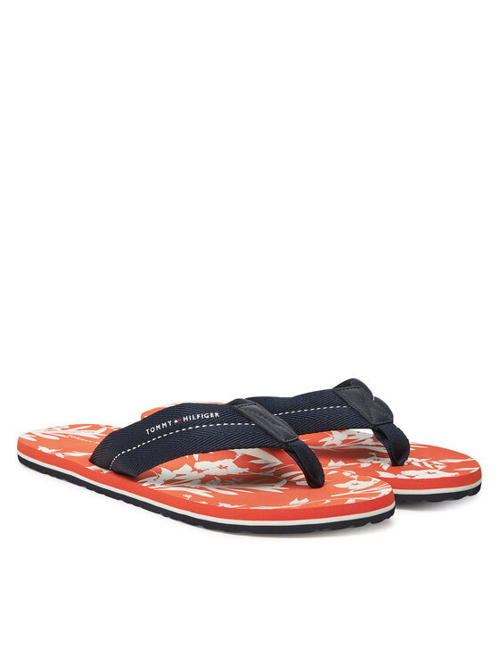 Tommy Hilfiger Tommy Hilfiger Flip flop Hilfiger Flw Print Beach Sandal FM0FM05507 Bleumarin