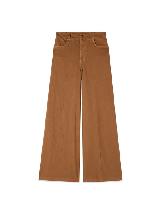 Oltre Oltre Spodnie materiałowe P016R008951N022 Brązowy Baggy Fit