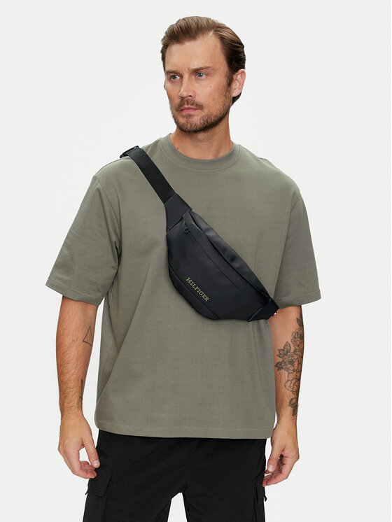 Tommy Hilfiger Tommy Hilfiger Vöökott Monotype Pu Bumbag AM0AM12603 Must