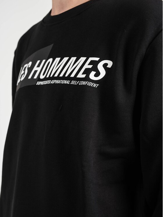 Les Hommes Les Hommes Μπλούζα LLH401-758P | Round Neck Sweater Μαύρο Regular Fit