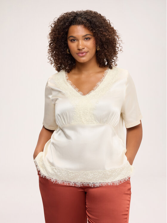 Fiorella Rubino Fiorella Rubino Bluzka 2044L100712N011 Biały A-Line Fit