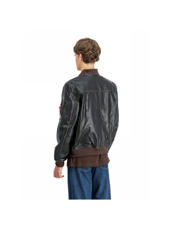 Alpha Industries Alpha Industries Kurtka skórzana 138121 Brązowy Regular Fit