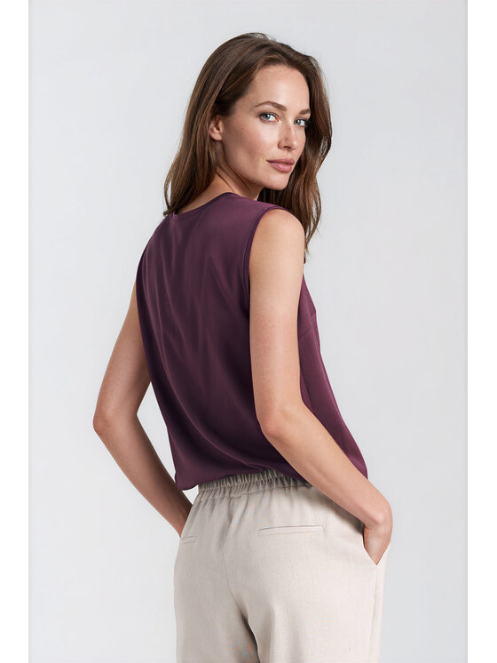 NIFE NIFE Bluzka B238 Fioletowy Relaxed Fit