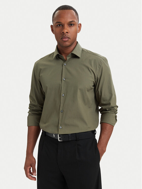 HUGO HUGO Hemd Kenno 50289499 Dunkelgrün Slim Fit