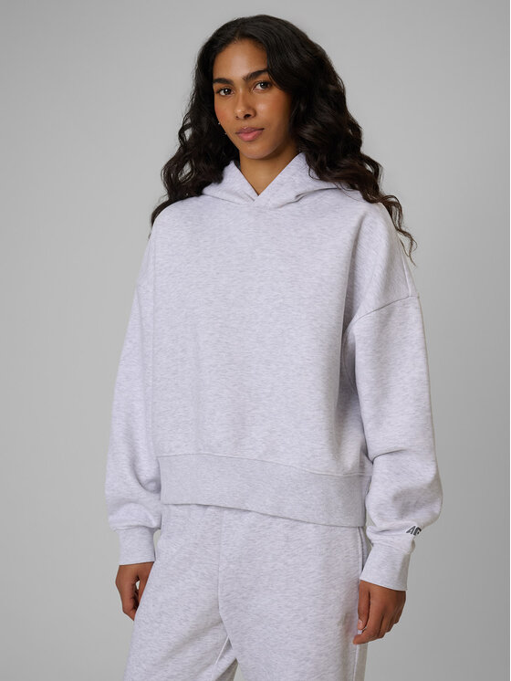 4F 4F Bluza BASIC+ Szary jasny Regular Fit